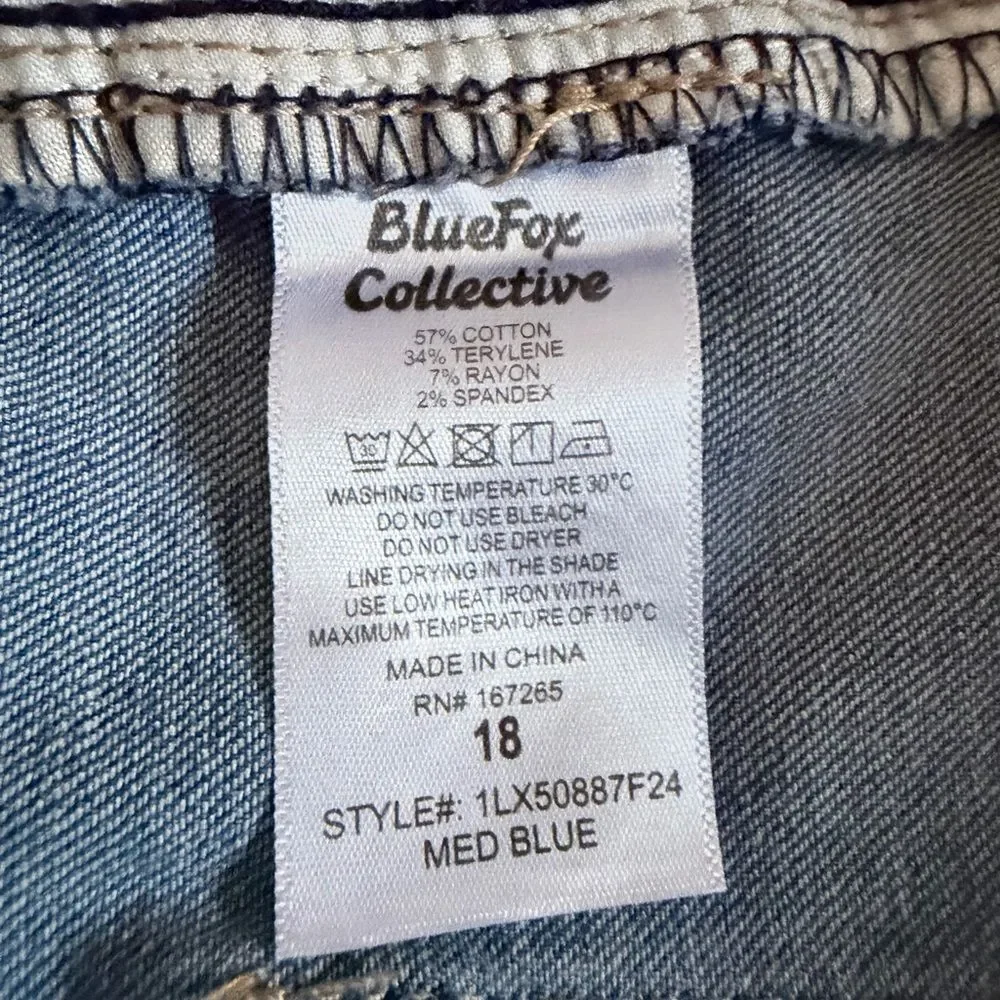 BlueFox Collective Scalloped Hem Embroidered Wide Crop 18